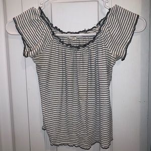 Garage striped off or on shoulder crop top